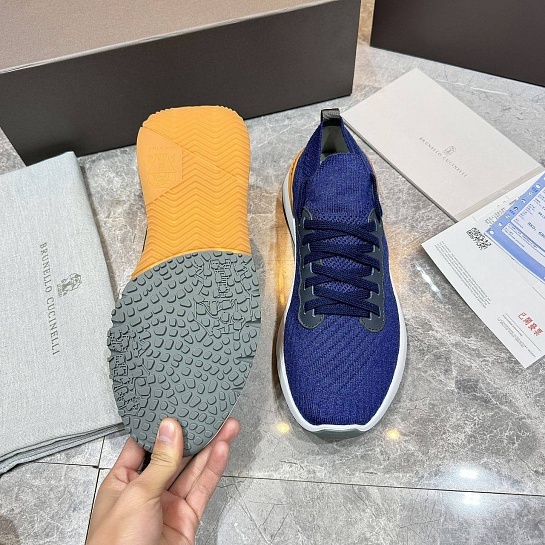 Мужские кроссовки Brunello Cucinelli knitted - Blue