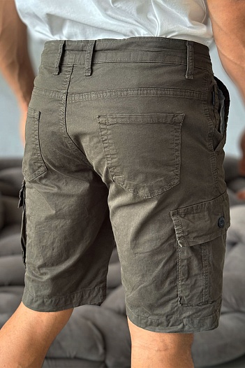 Зелёные шорты Stone Island cargo compass-patch   