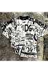 Белая оверсайз футболка Dolce & Gabbana graffiti-print