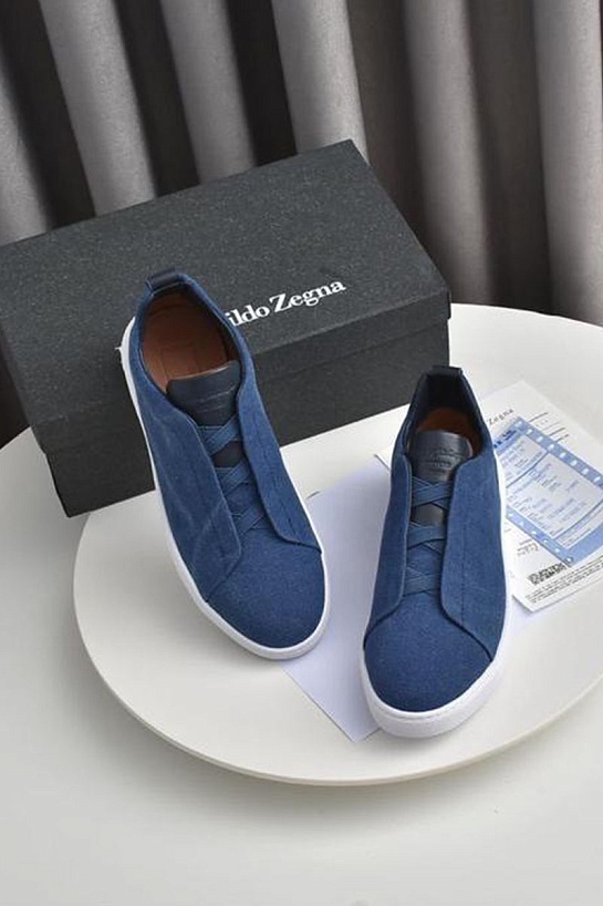 Синие кроссовки Ermenegildo Zegna Triple Stitch Canvas