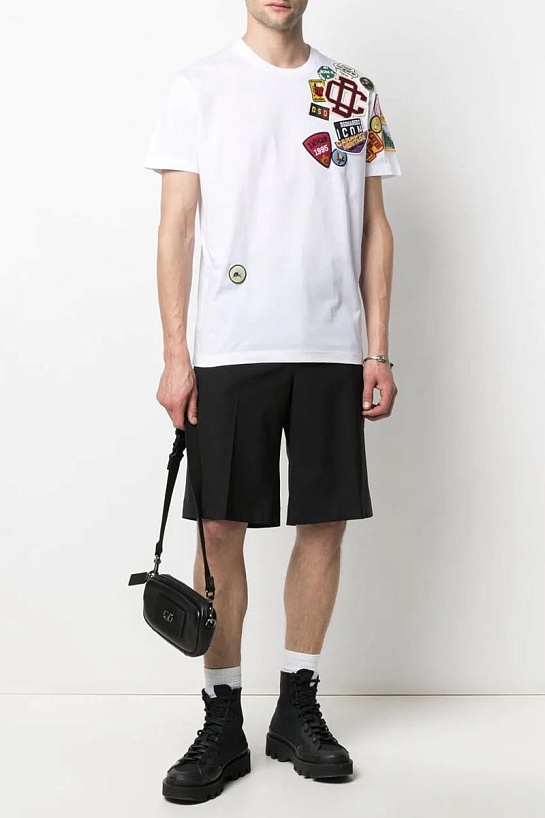 Белая оверсайз футболка Dsquared2 embroidered logo patch
