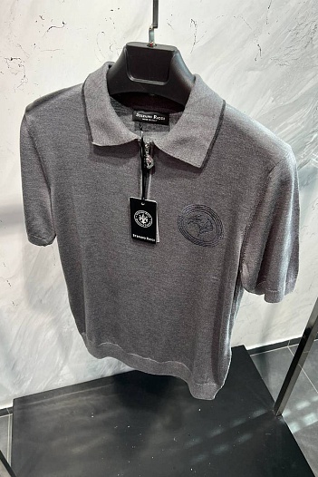 Мужское поло Stefano Ricci Eagle zip-neck - Grey   