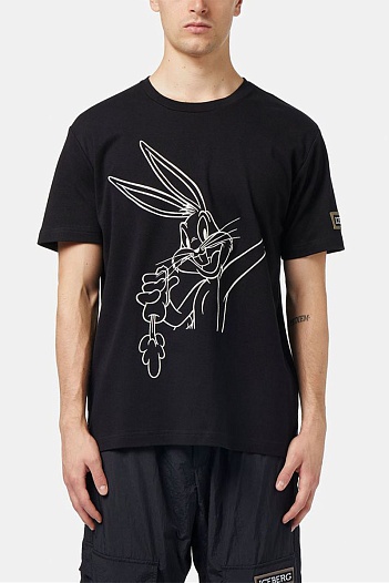 Мужская чёрная футболка Iceberg x Looney Tunes   