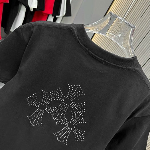 Чёрная оверсайз футболка Chrome Hearts Premium   