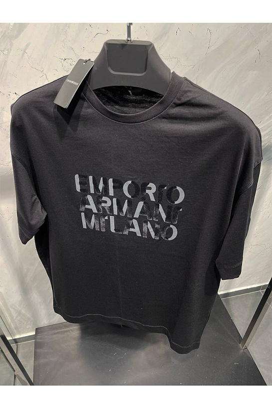 Чёрная футболка Emporio Armani Milano Pima