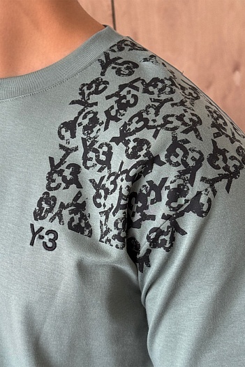 Мужская зелёная футболка Y-3 Yohji Yamamoto   