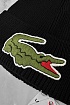 Шапка чёрного цвета Lacoste logo-embroidered
