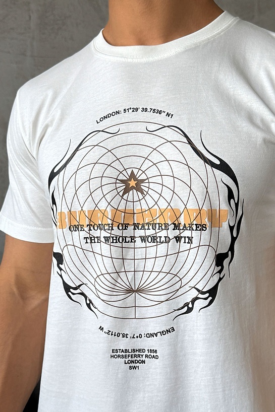 Мужская футболка Burberry Globe-graphic - White