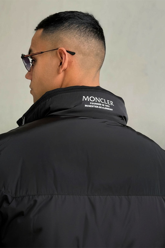 Утеплённая куртка Moncler Peuplier logo-patch - Black