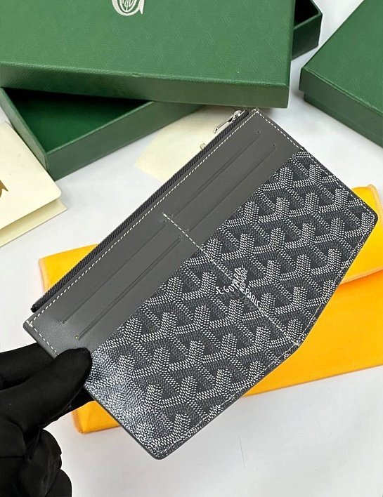 Кожаный кошелек Goyard Insert Louise Premium 21x11см - Grey