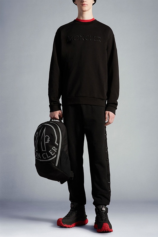 Мужские штаны чёрного цвета Moncler logo-embroidered