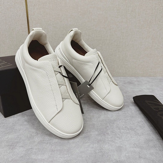 Мужские кроссовки Ermenegildo Zegna Triple Stitch Leather - White