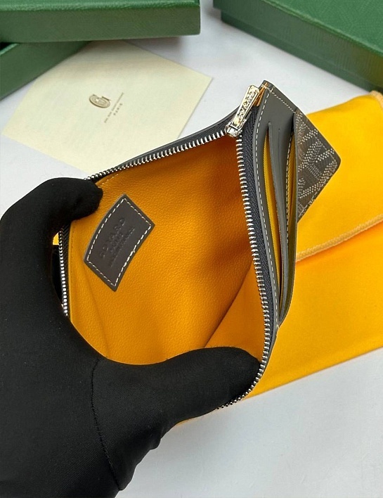 Кожаный кошелек Goyard Insert Louise Premium 21x11см - Grey