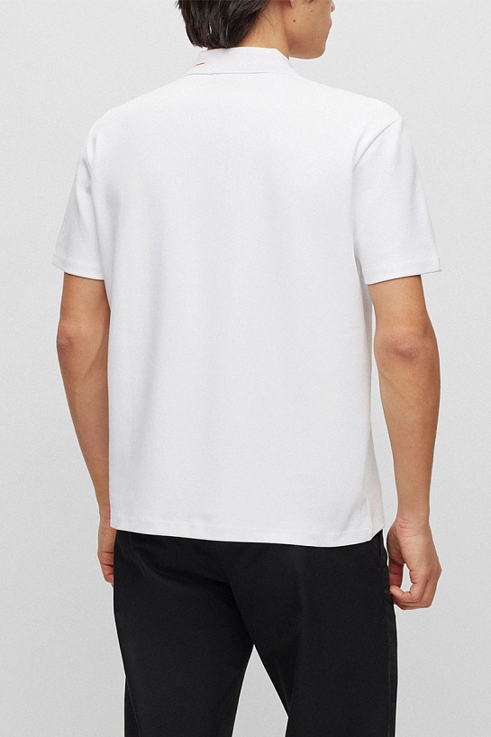 Поло белого цвета Hugo Boss intarsia-logo