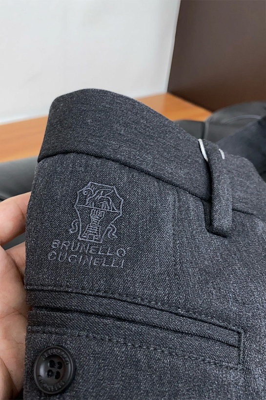 Мужские серые брюки Brunello Cucinelli Premium