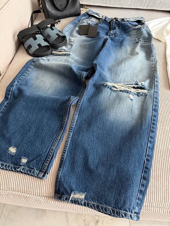 Женские синие багги джинсы Balenciaga premium