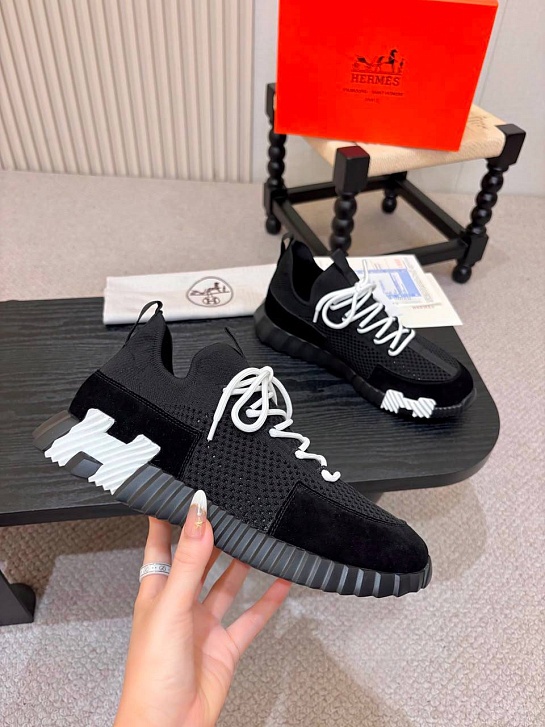 Текстильные кроссовки Hermes lift slip-on