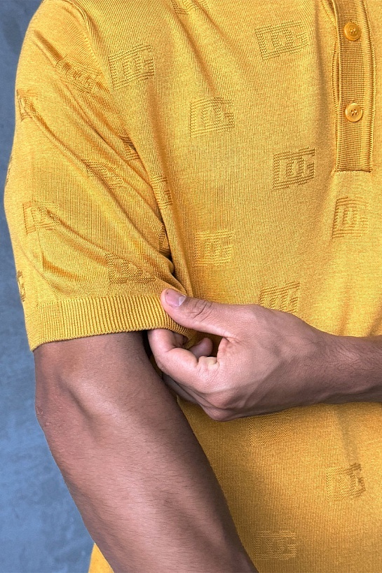 Мужское поло Dolce & Gabbana monogram all-over - Yellow