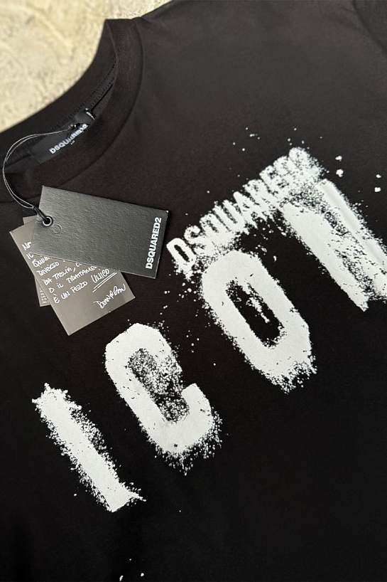 Чёрная оверсайз футболка Dsquared2