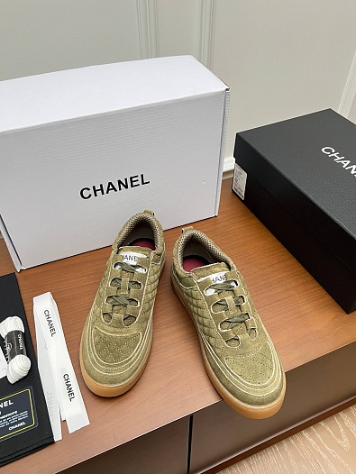 Женские замшевые кроссовки Chanel premium   