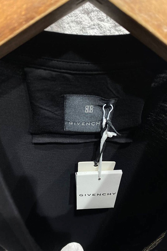 Синяя оверсайз футболка Givenchy college logo-embroidered