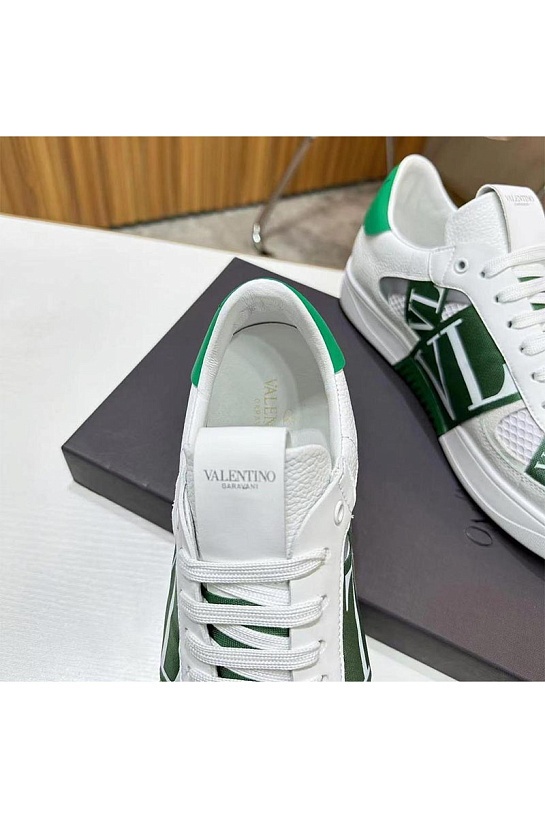 Кожаные кроссовки Valentino low-top - White / Green