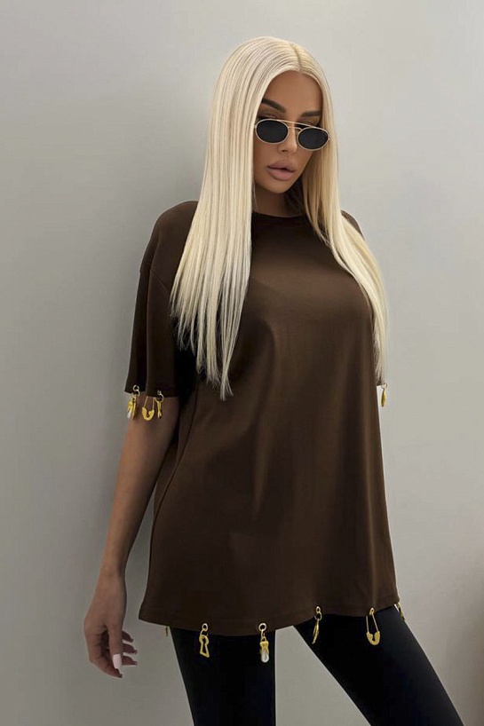 Женская базовая футболка Schiaparelli premium - Brown