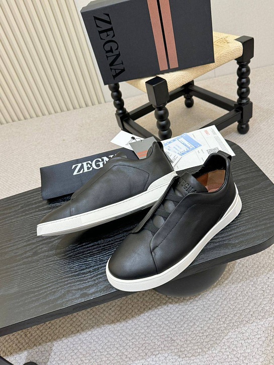 Мужские кроссовки Ermenegildo Zegna Triple Stitch - Black