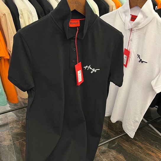 Поло чёрного цвета Hugo Boss Daipo logo-embroidered