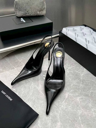 Женские кожаные туфли на каблуке Yves Saint Laurent premium   