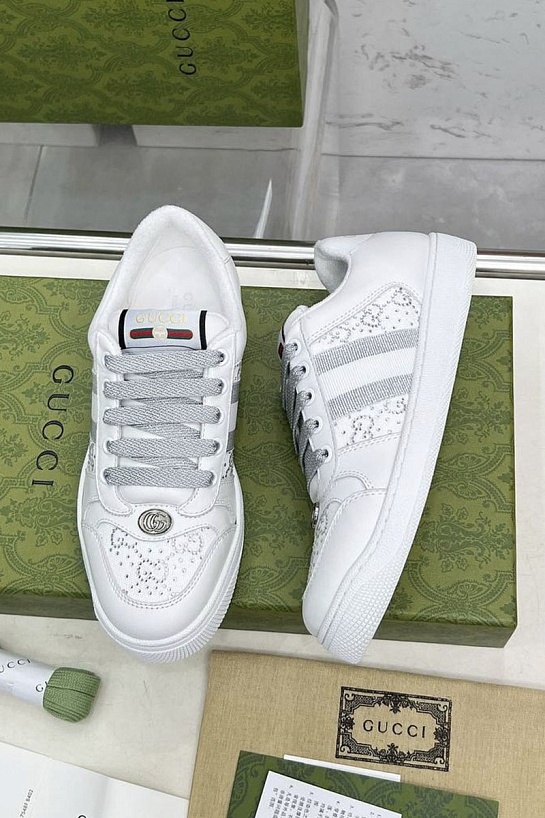 Женские комбинированные кроссовки Gucci GG Screener Premium