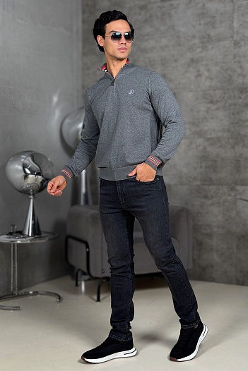 Мужской джемпер Burberry quarter-zip - Grey   