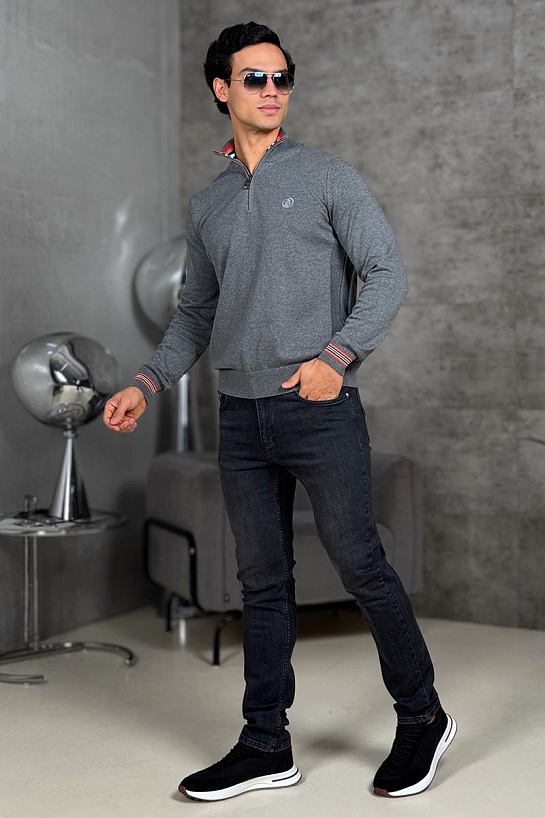 Мужской джемпер Burberry quarter-zip - Grey