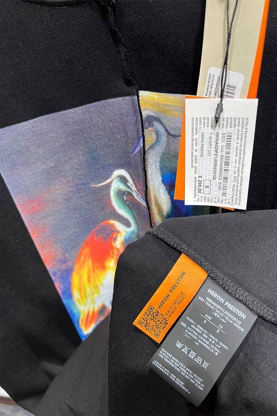 Чёрная оверсайз футболка Heron Preston Split Light Herons