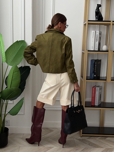 Женская куртка зелёного цвета GG Gucci   