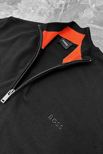 Мужской джемпер Hugo Boss quarter zip - Black   