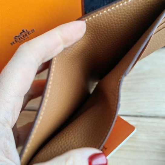 Кожаный кошелёк Hermes 12х10 см