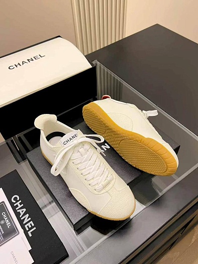 Женские кожаные кроссовки Chanel premium   