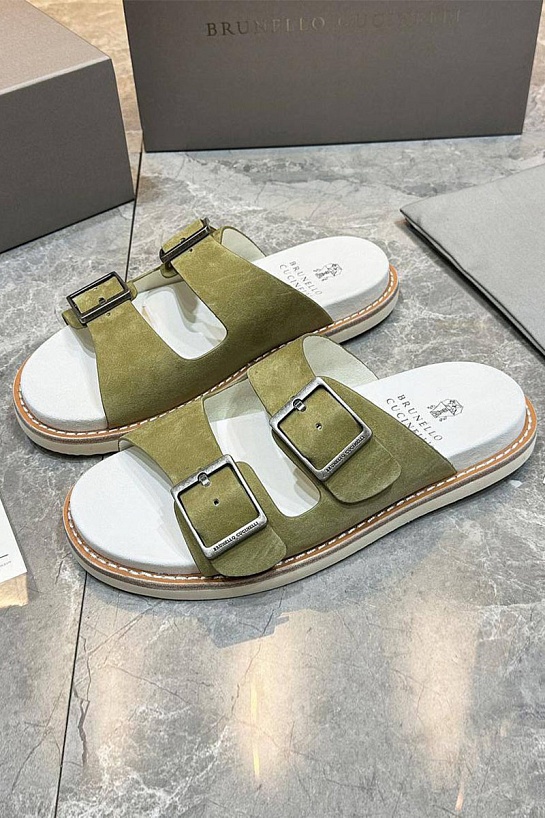 Замшевые шлёпанцы Brunello Cucinelli Urban