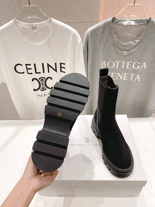 Женские замшевые ботинки Brunello Cucinelli Premium - Black