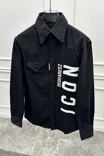 Мужская джинсовая рубашка Dsquared2 "ICON" - Black   