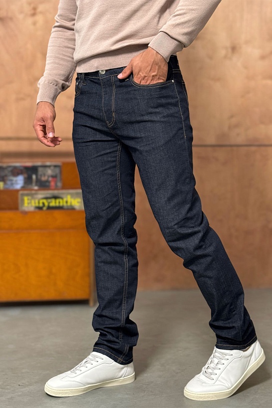 Мужские джинсы тёмно-синего цвета Loro Piana regular fit