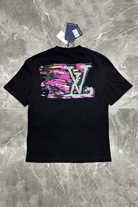 Чёрная оверсайз футболка Louis Vuitton logo print