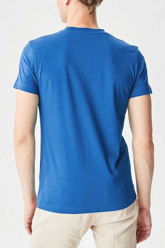 Мужская синяя футболка Lacoste crocodile print