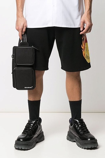 Оверсайз шорты Palm Angels "Burning Head" - Black   