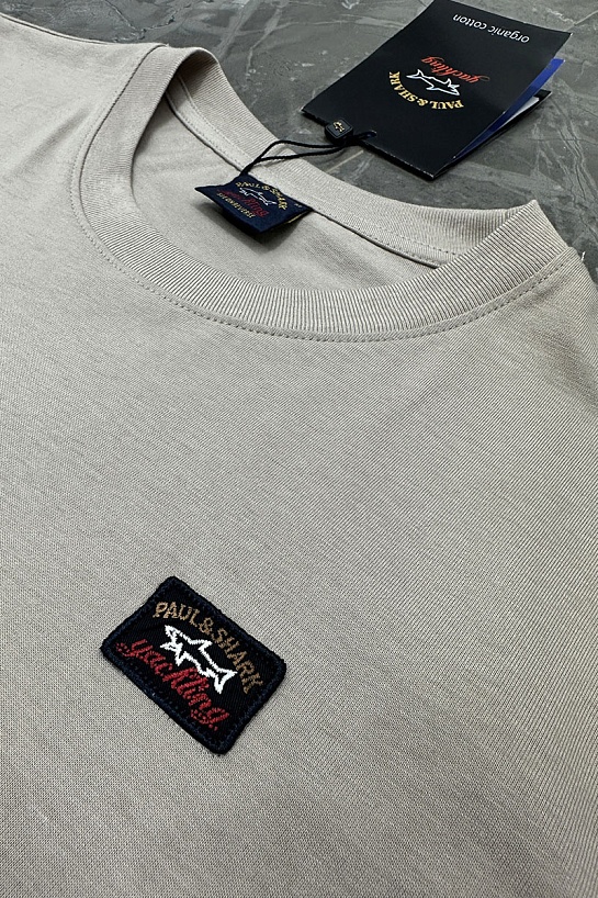 Футболка светло-бежевого цвета Paul & Shark logo-patch