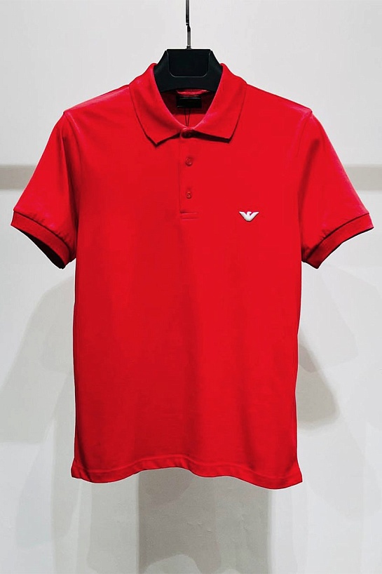 Красное поло Emporio Armani logo-embroidered
