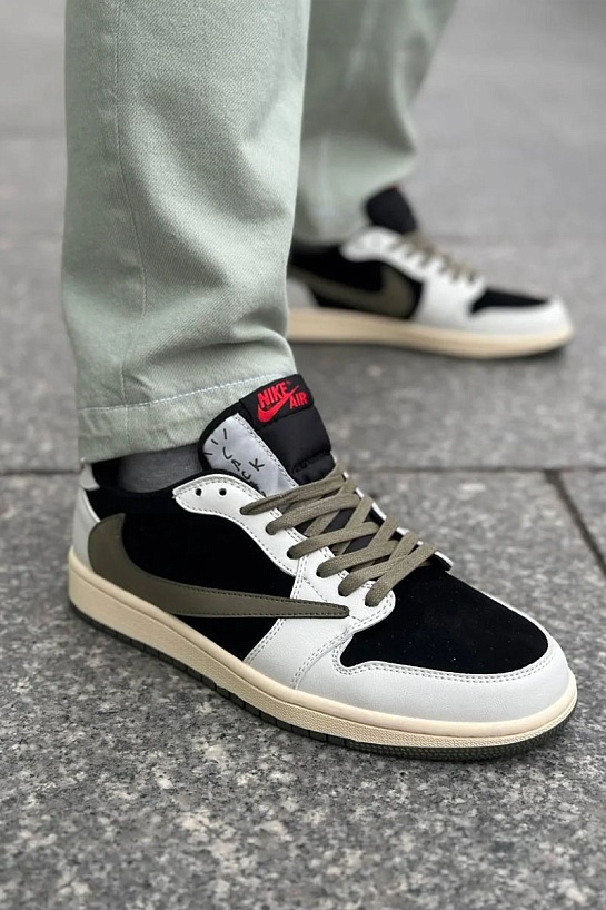Кроссовки Travis Scott x Nike Air Jordan 1 Low OG "Olive"