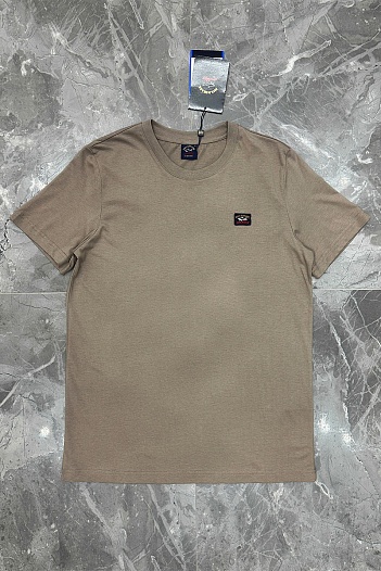 Футболка бежевого цвета Paul & Shark logo-patch   