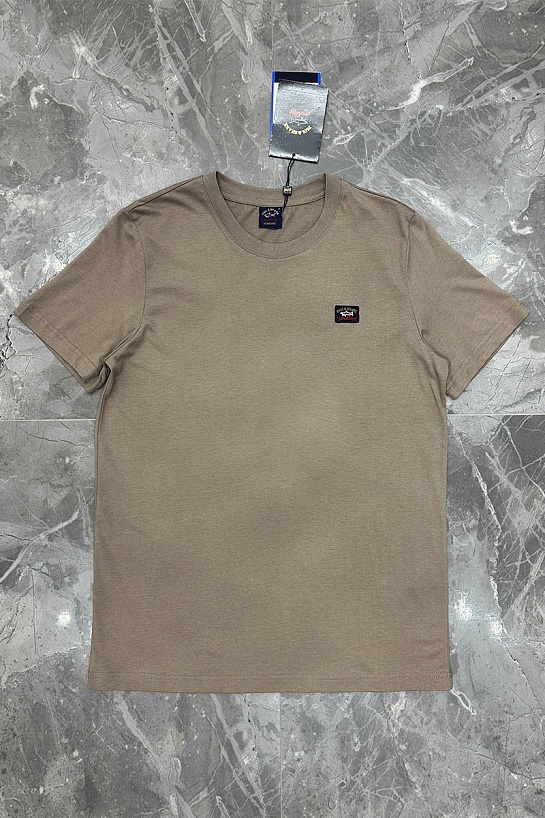 Футболка бежевого цвета Paul & Shark logo-patch
